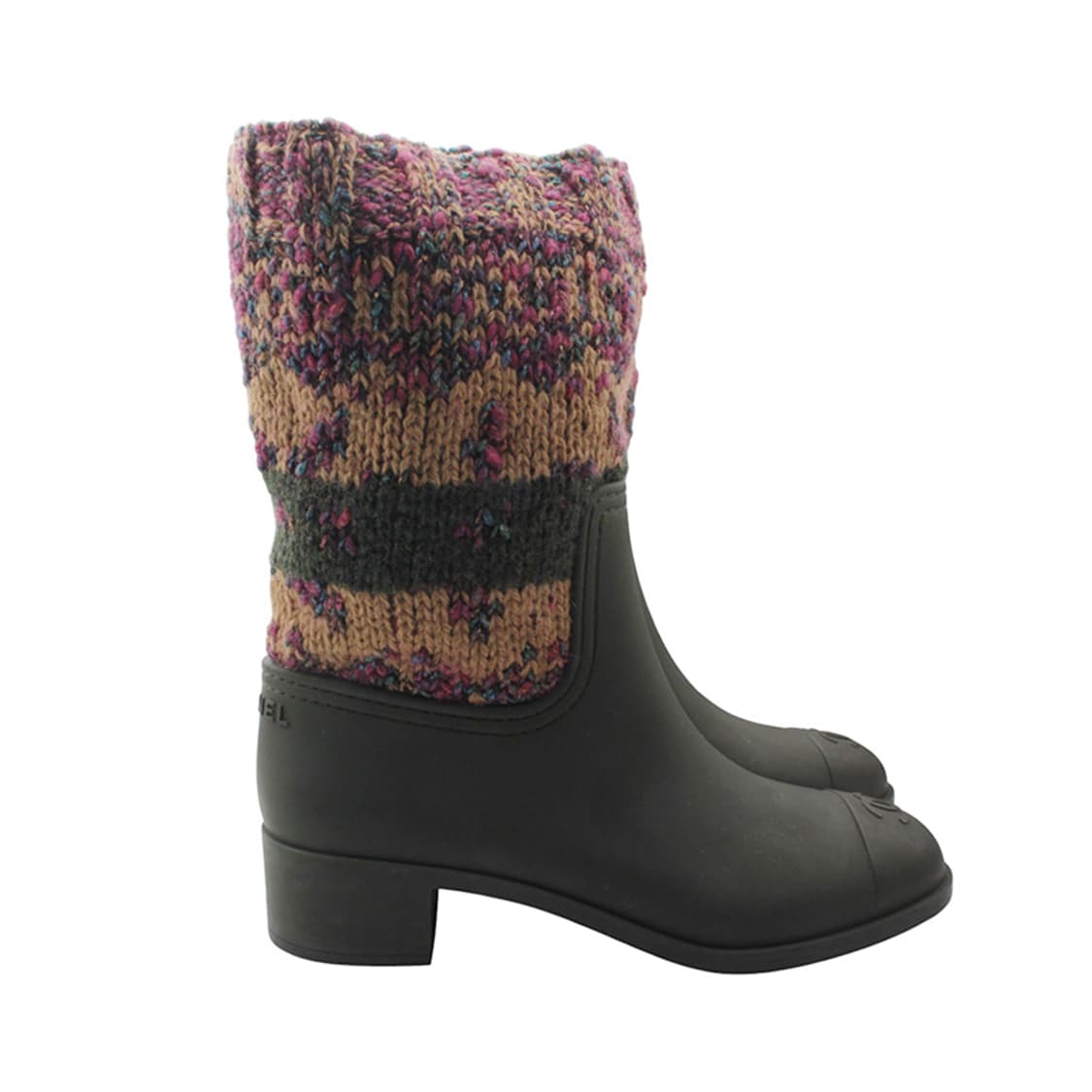 샤넬 니트 트림 올리브그린 레인부츠 37 상품이미지5