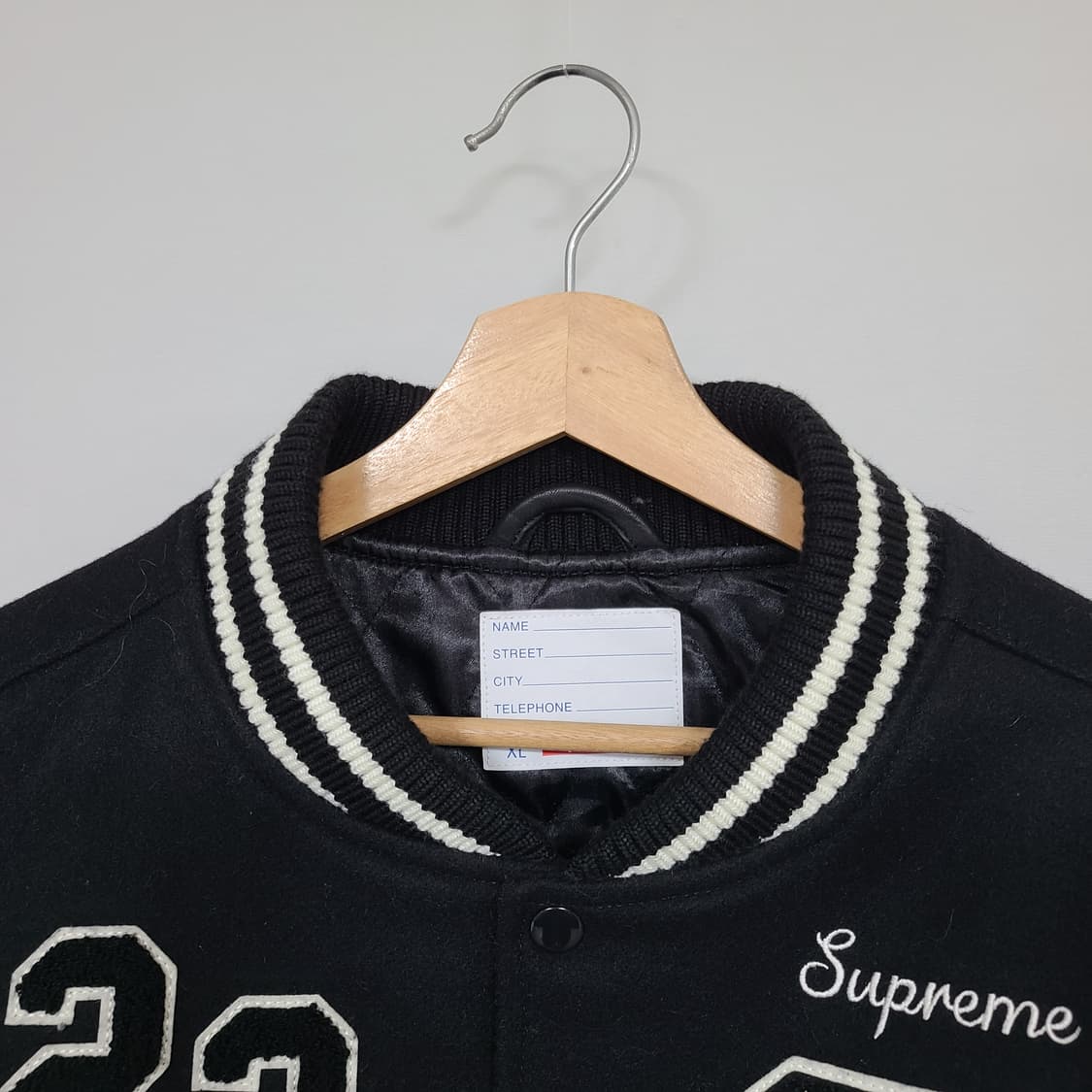 슈프림 타이거 바시티 자켓 블랙 XL 상품이미지2