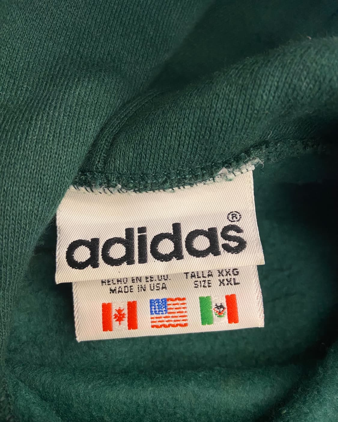 실측 3XL) 1990s 아디다스 자수 빅 트레포일 후드 상품이미지4
