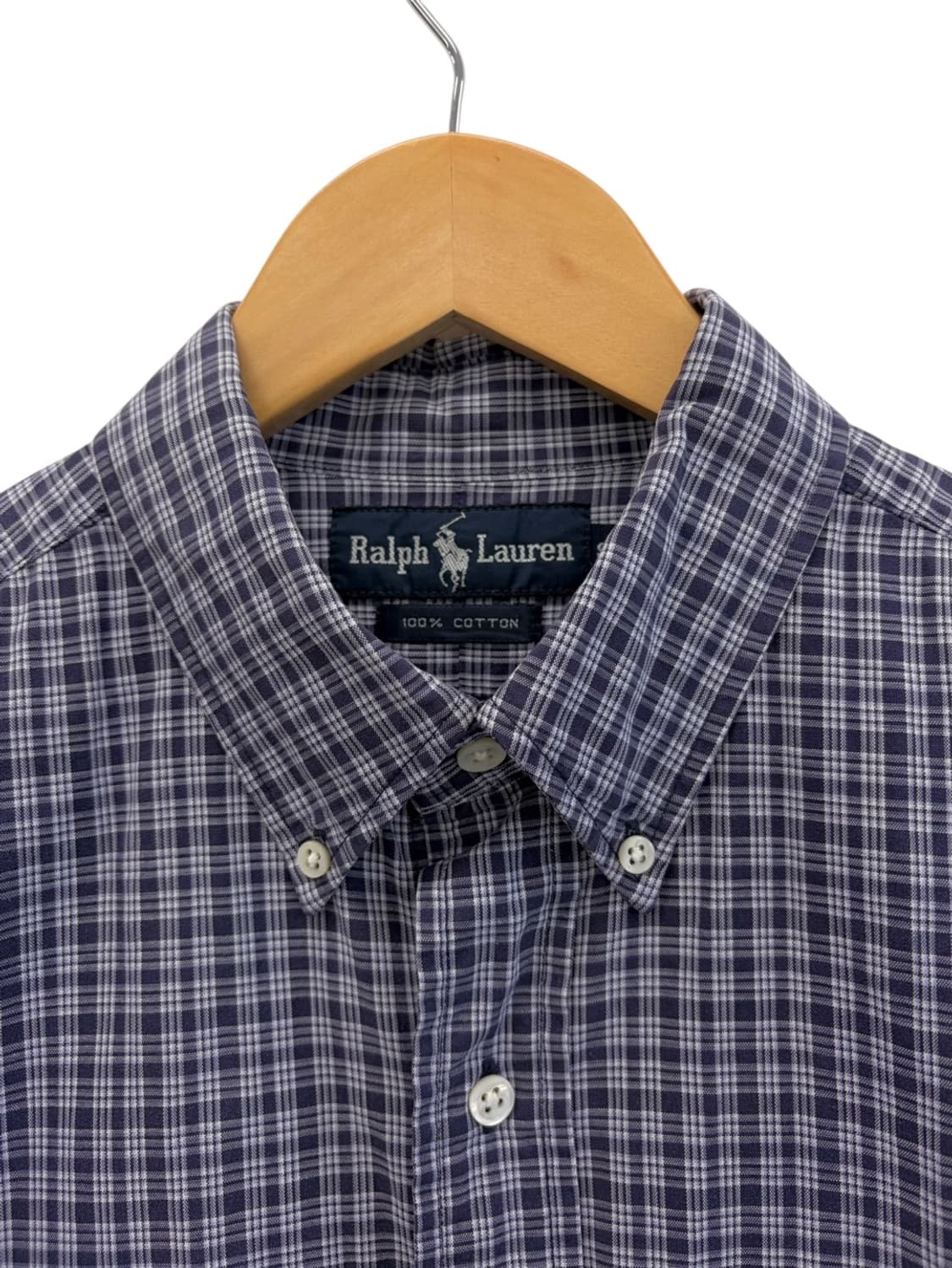 폴로 체크셔츠 네이비 (M) 상품이미지3