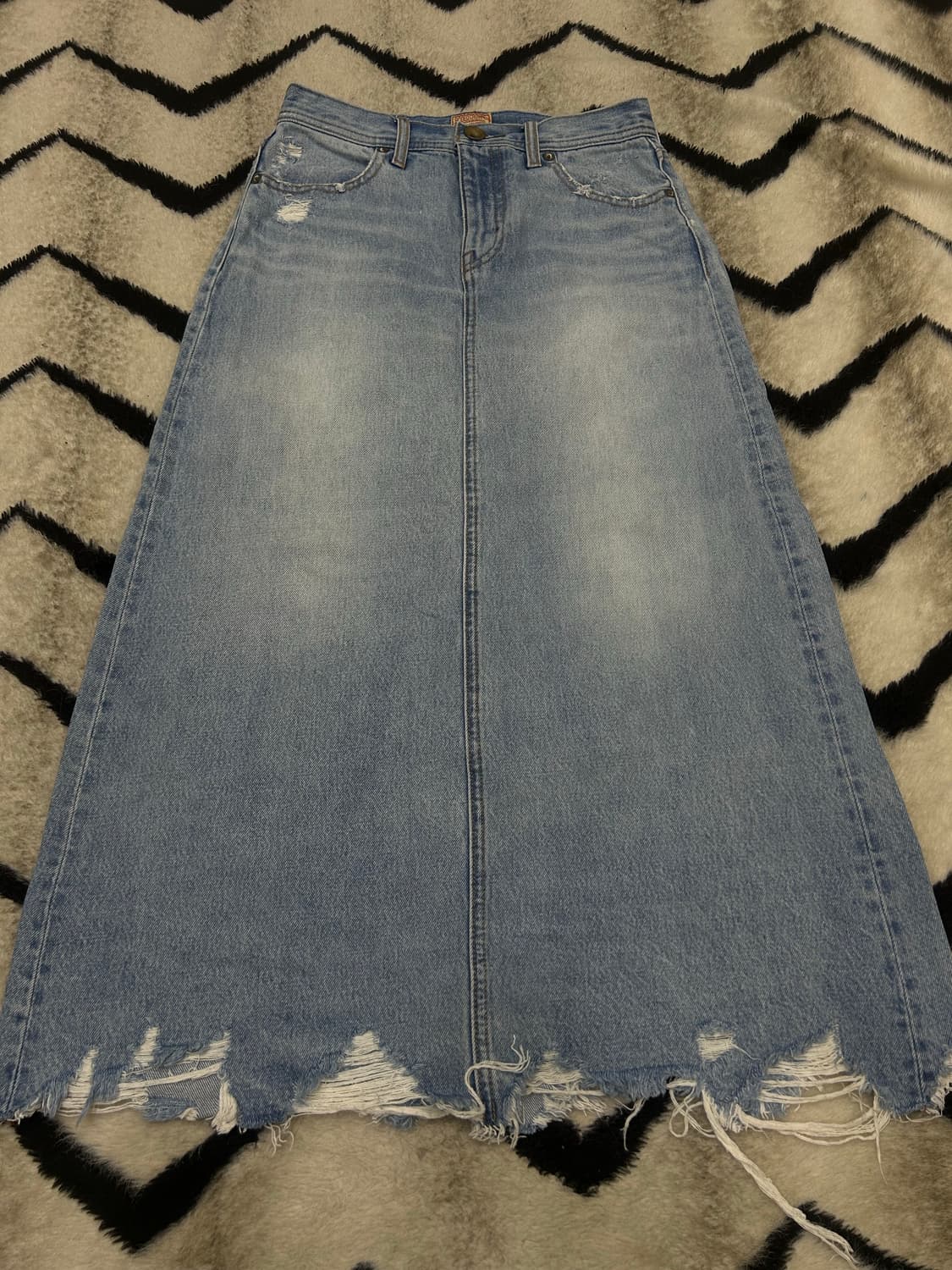 [S]로데오크라운스 맥시 롱 데님 스커트/연청 상품이미지1