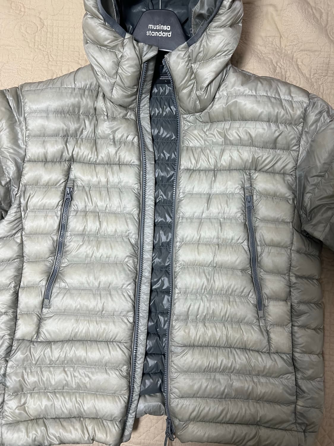 무신사 스탠다드 시티레저 시어 립스탑 경량패딩 L 상품이미지2