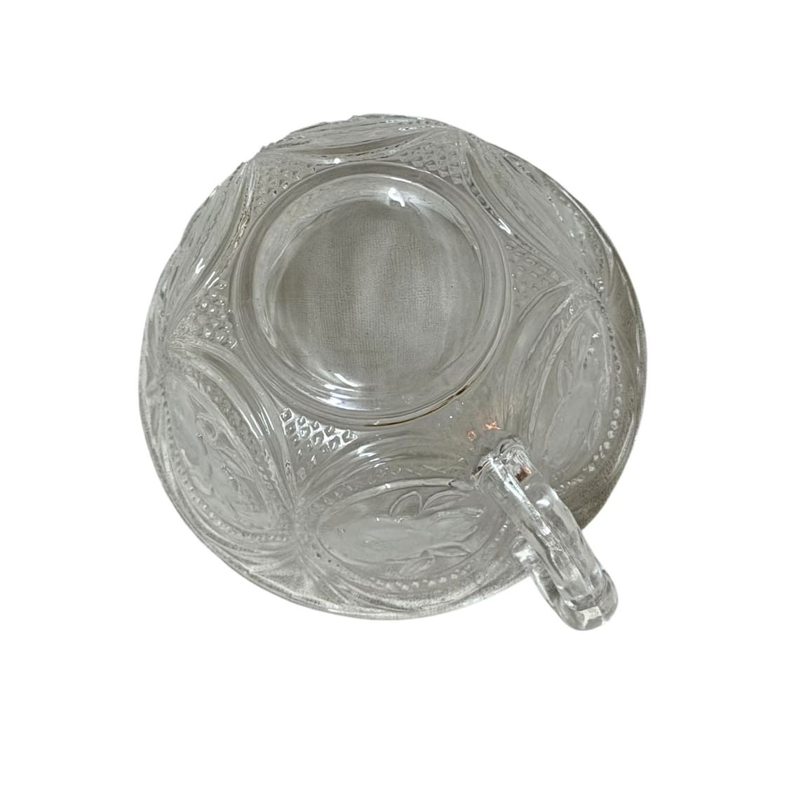 70s 로즈 릴리프 화이트 글라스 컵 상품이미지3