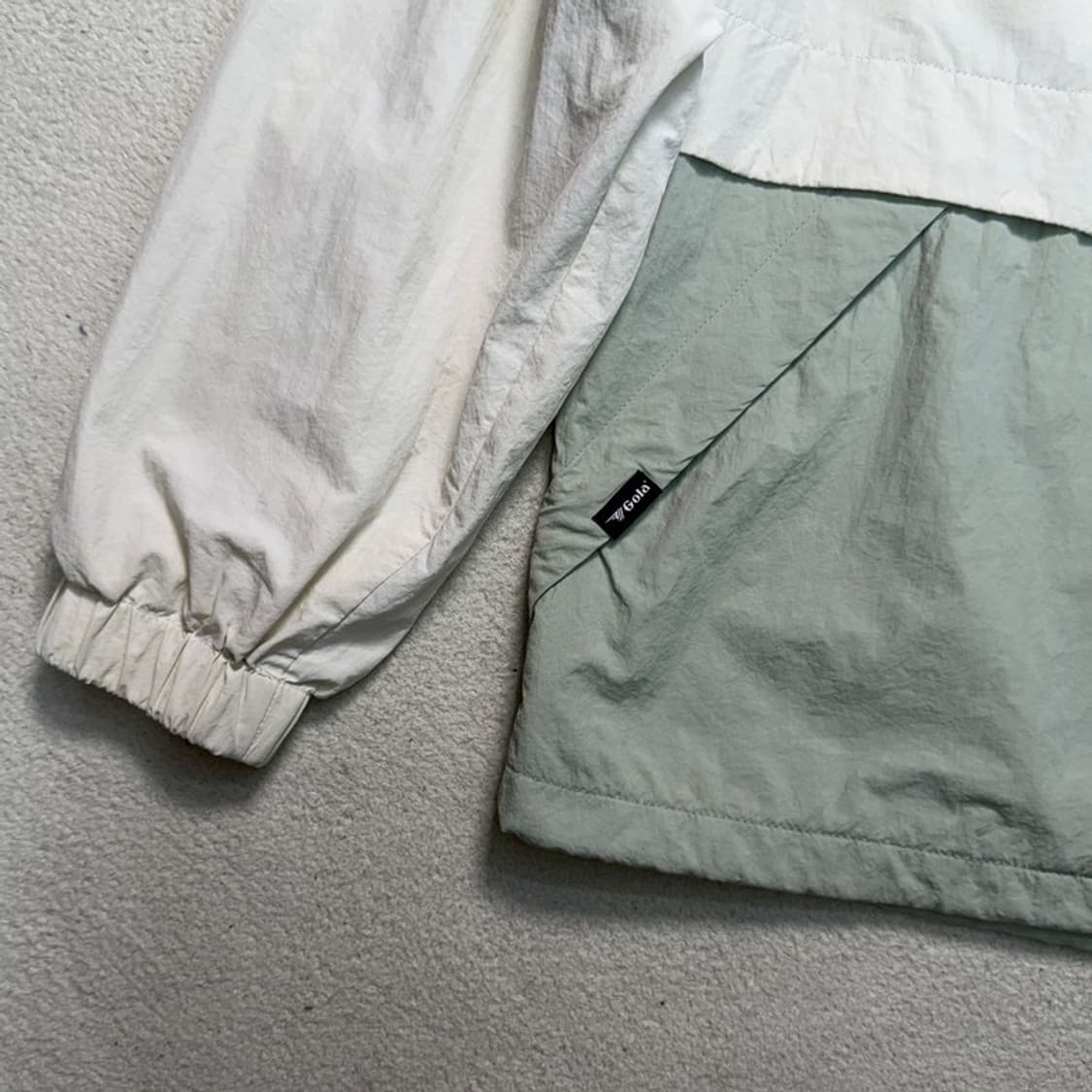 골라 컬러 블록 자켓 크림 M 상품이미지5