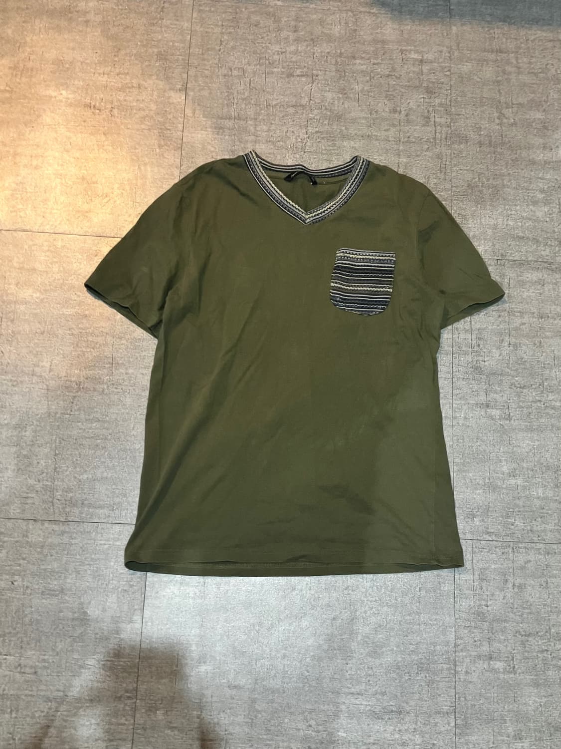 일본빈티지 Joff 올드스쿨아메카지 니트배색 반팔티셔츠 상품이미지1