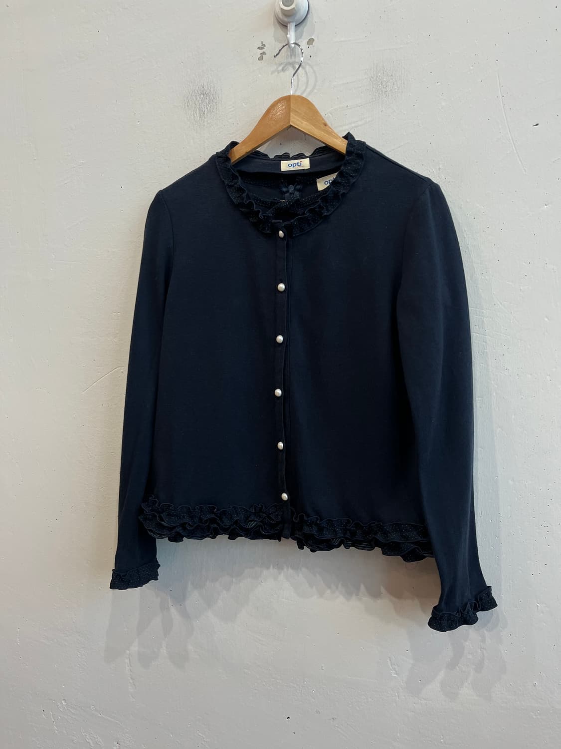 OPTI 모리 프릴 가디건 반팔 앙상블 Made in JAPAN  상품이미지1