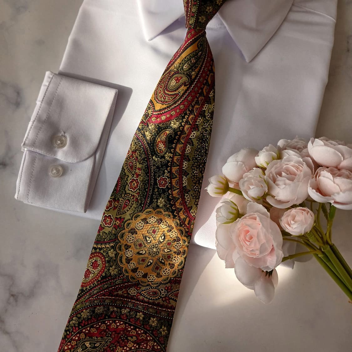 산 조르지오 실크 그린 페이즐리 넥타이 9.9cm A+등급 A18437
 상품이미지7