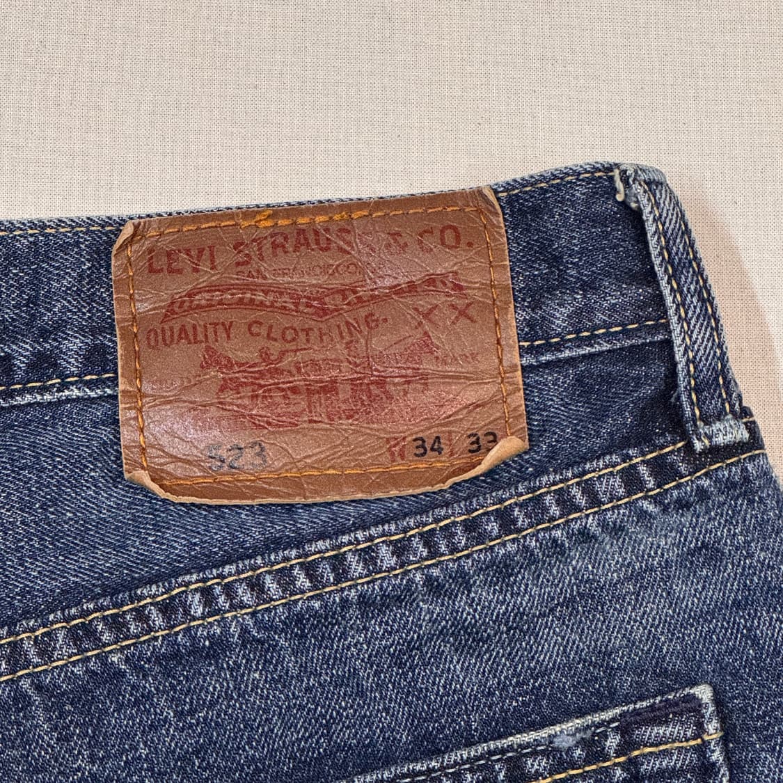 34inch) 리바이스 523 진청 스트레이트 핏 데님 청바지 상품이미지3
