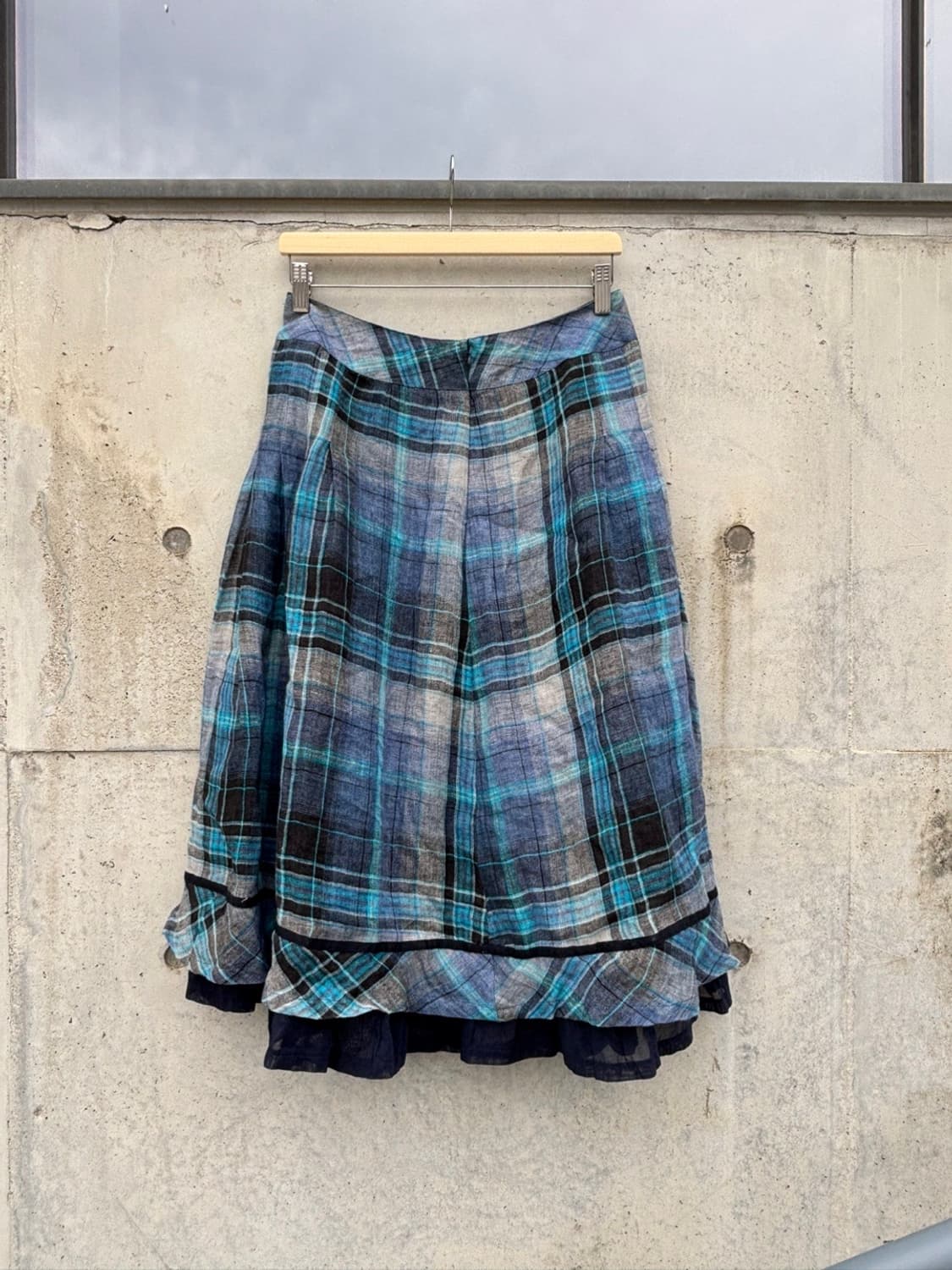 Japanese Blue Check Skirt 상품이미지1