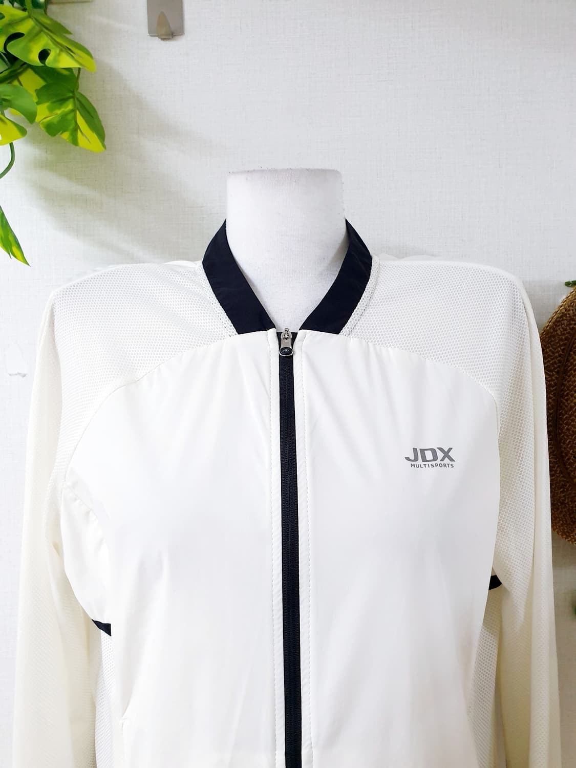 JDX 빅사이즈 망사소매 스윙집업 105 여성골프 아이보리 상품이미지3