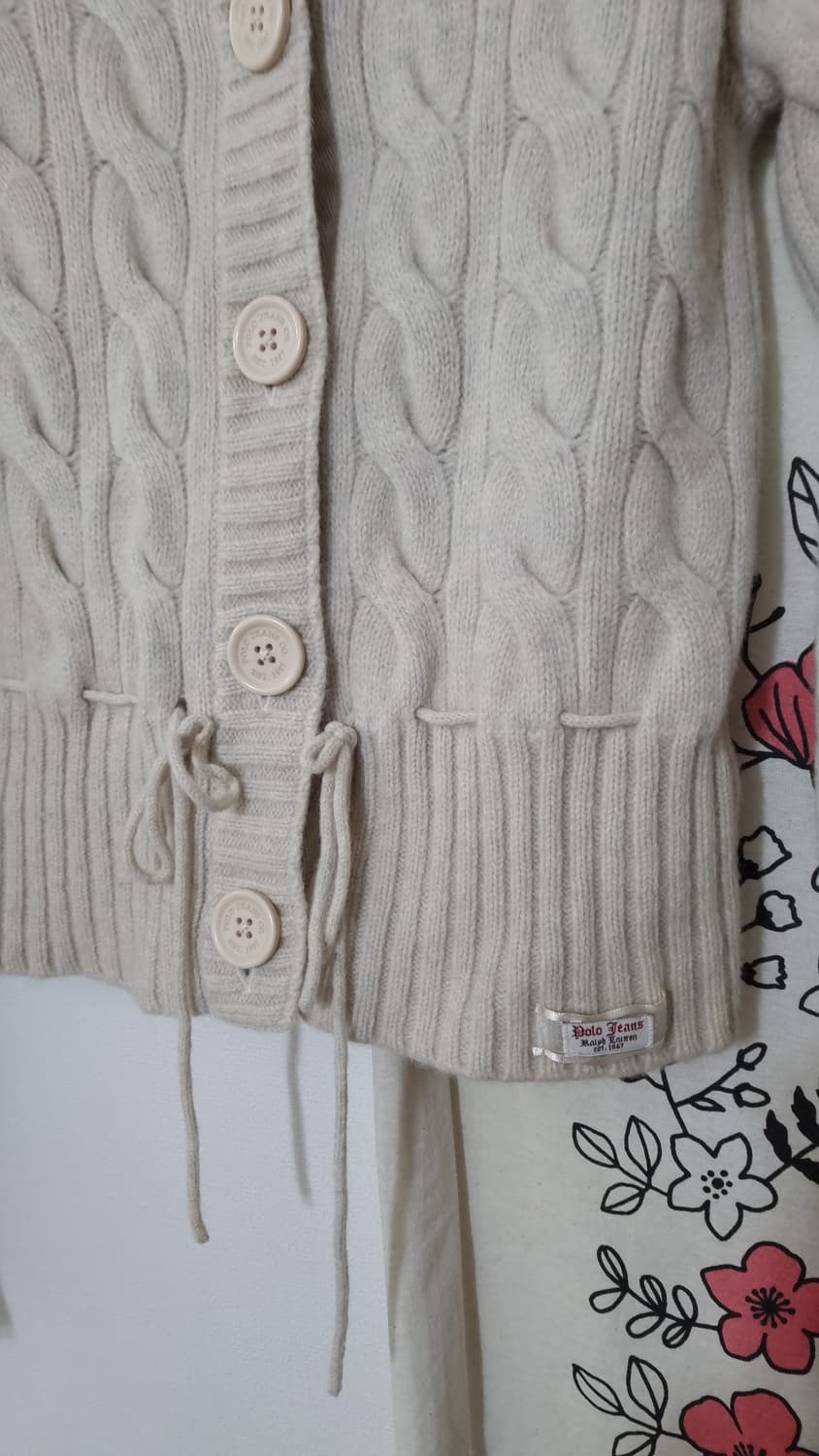 두산 90'S 폴로진스 하이넥 꽈배기 니트 가디건 상품이미지3