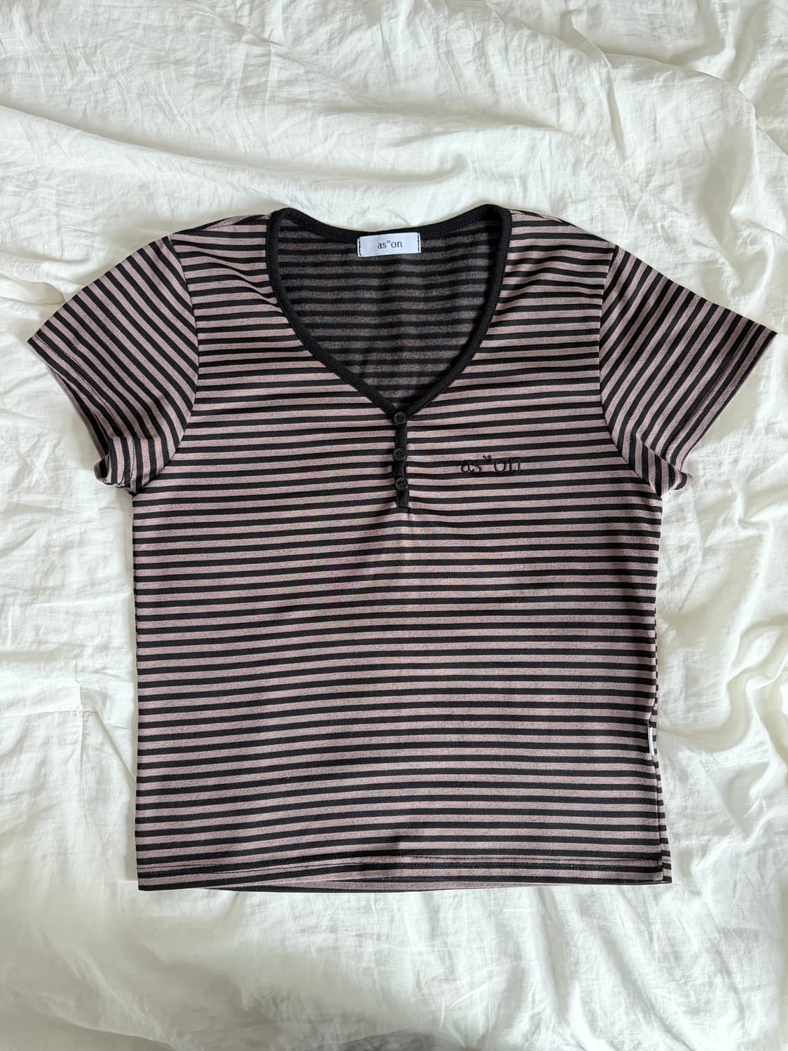애즈온 candy stripe t / black 상품이미지2