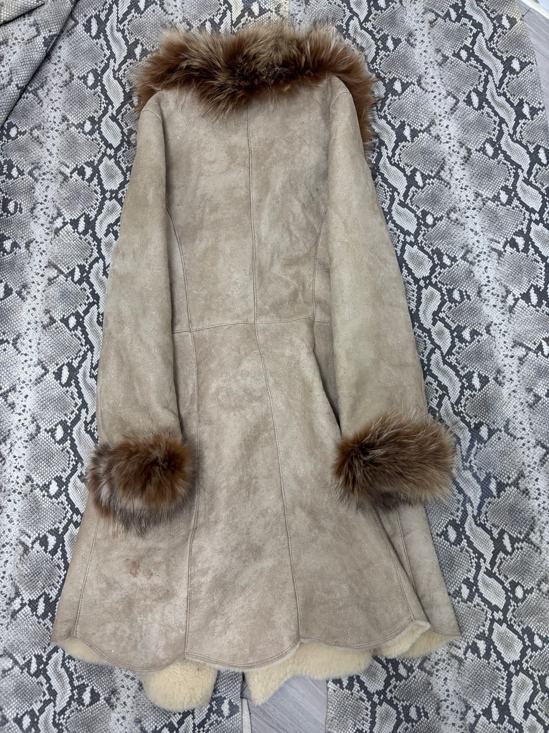 Brown Fur Trimming Long Jacket 상품이미지9