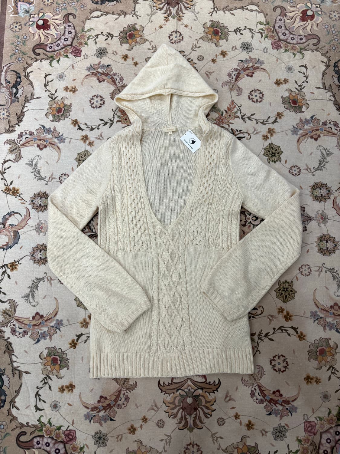 hushush 모리 케이블 니트후디 상품이미지1