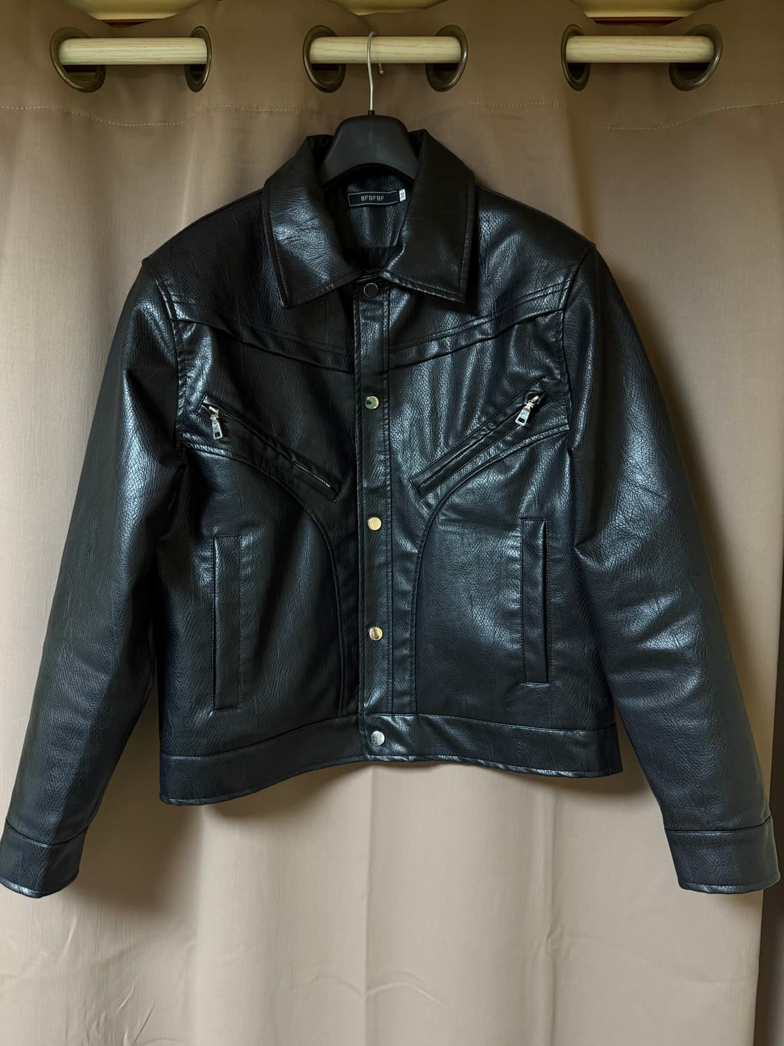 블랙 레더 자켓 상품이미지2