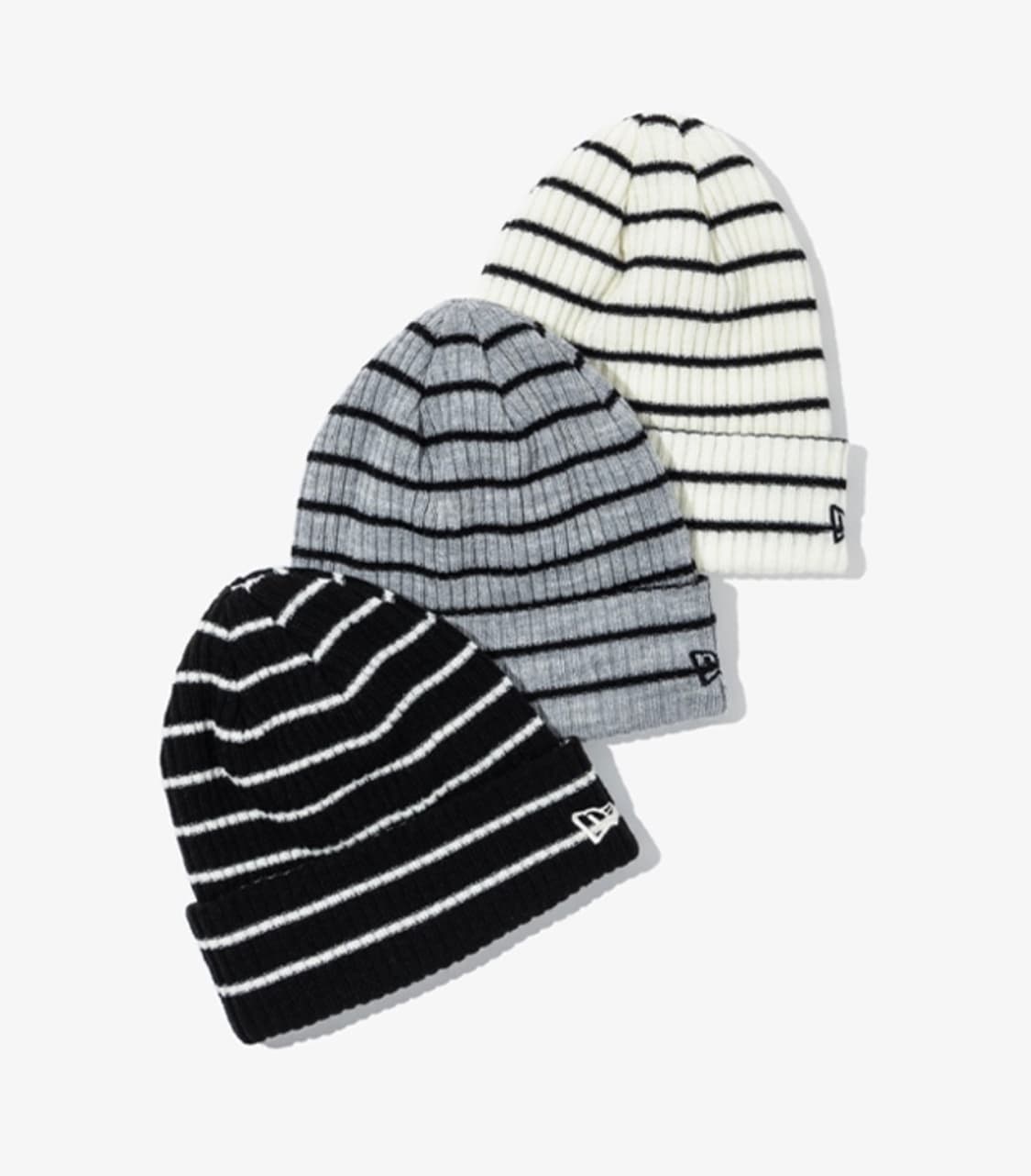 STRIPE RIB CUFF BEANIE, 2021 뉴에라 비니 상품이미지1