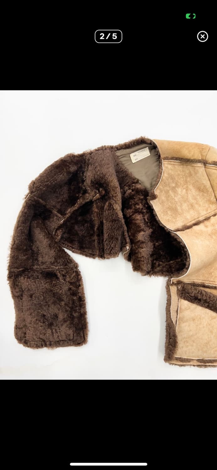 77circa 나나서카 무스탕 반팔 자켓 상품이미지2