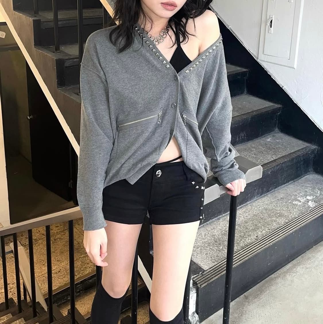 히스테릭글래머 스터드 가디건 상품이미지1