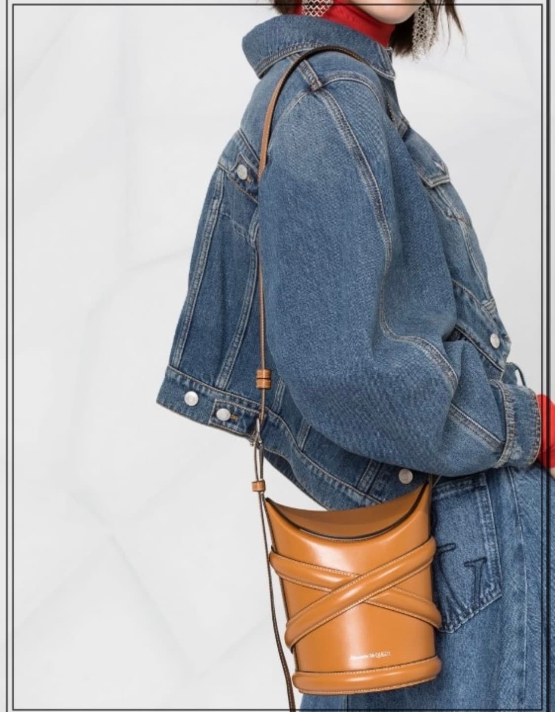 알렉산더 맥퀸 커브백 브라운 새상품급 상품이미지6