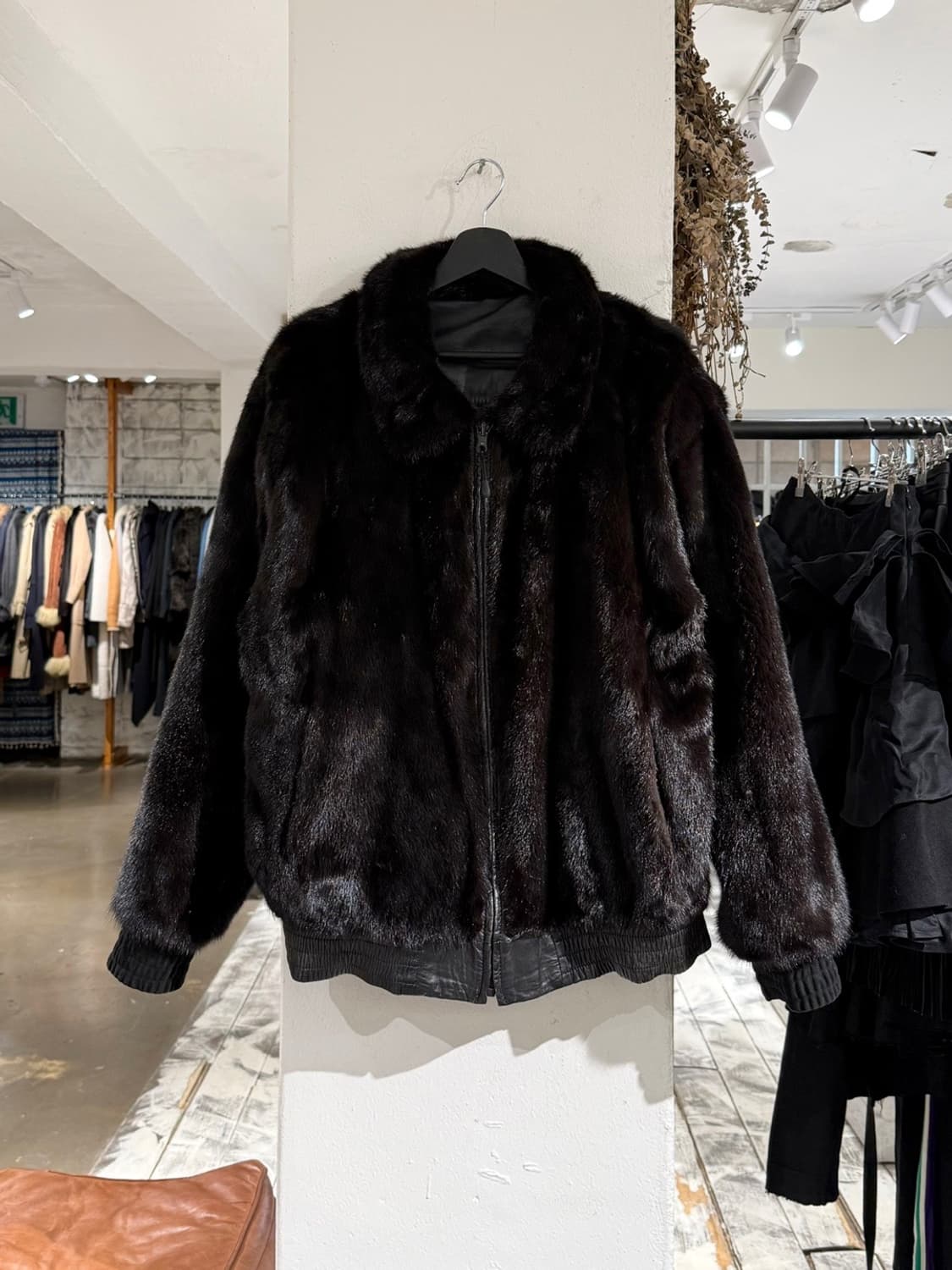 빈티지 리버시블 밍크 레더 봄버 자켓 상품이미지2