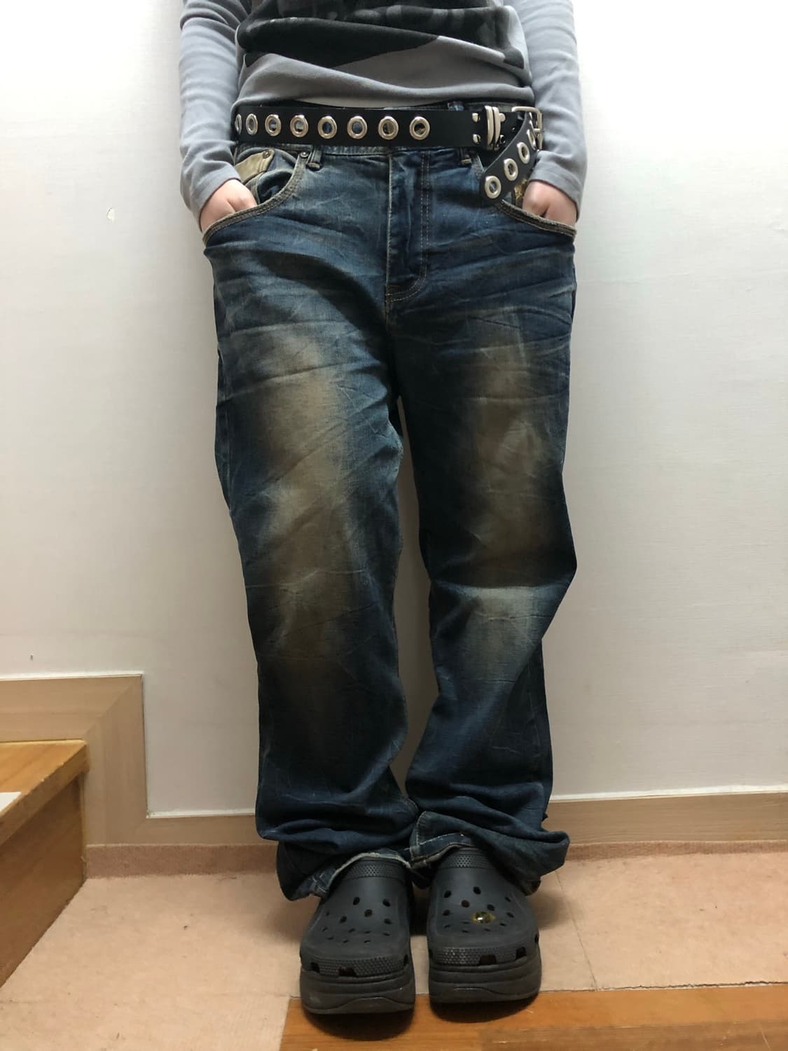 빈티지 지프 펑크 워싱 데님 팬츠 상품이미지4