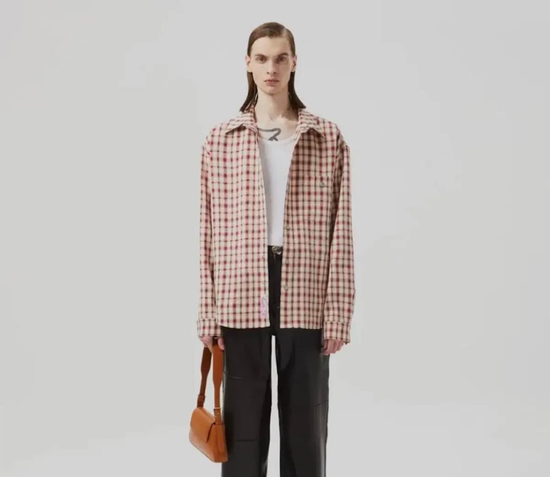 타일레 옴브레 체크 셔츠  레드 (사이즈 2) 상품이미지4