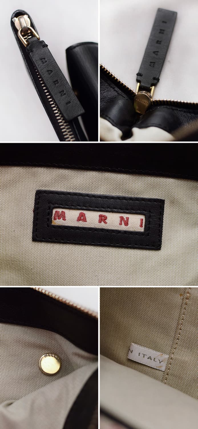 마르니 (MARNI) 금장 블랙 더블포켓 투인원 레더 클러치백 상품이미지10
