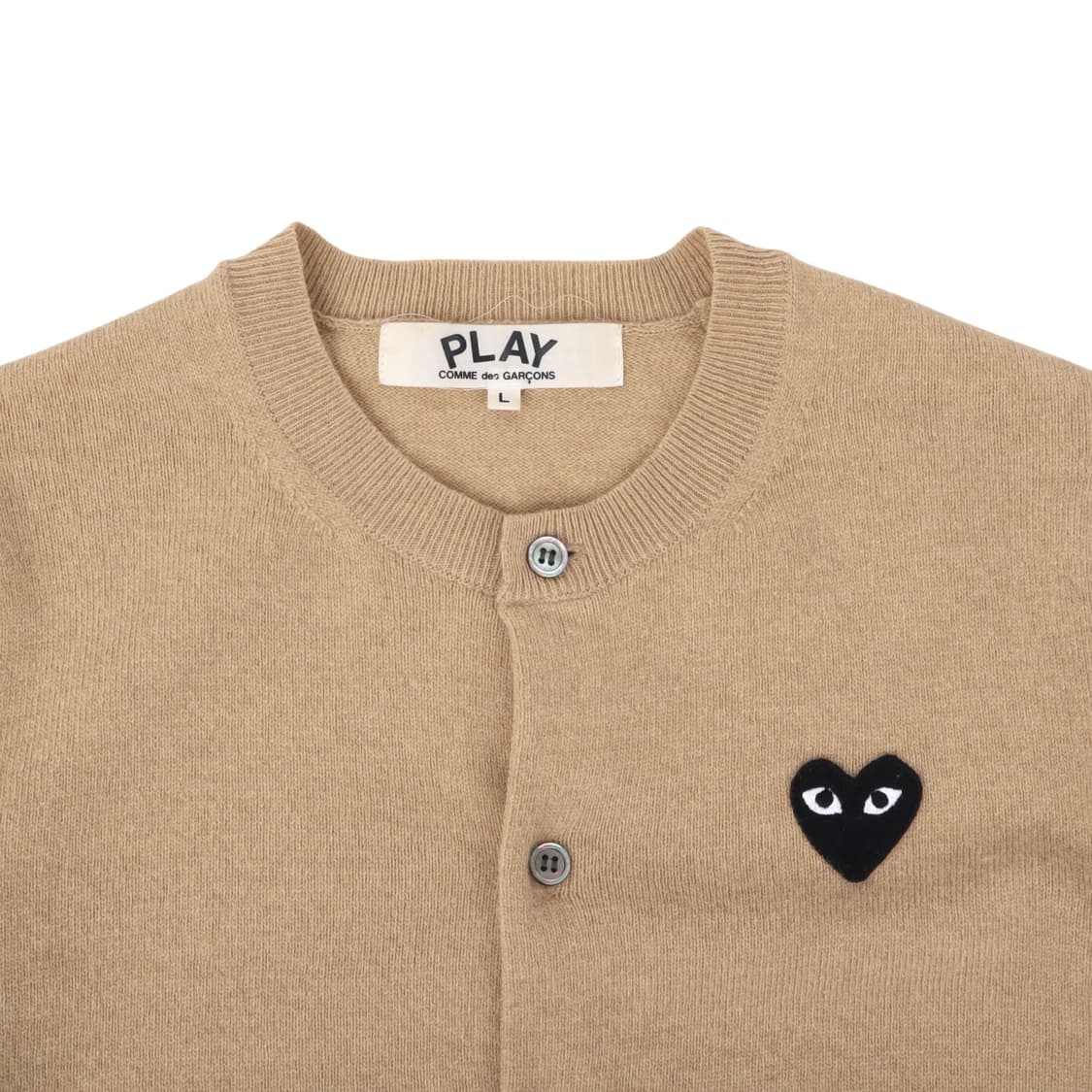 꼼데가르송 베이지 하트와펜 울 가디건 상품이미지2