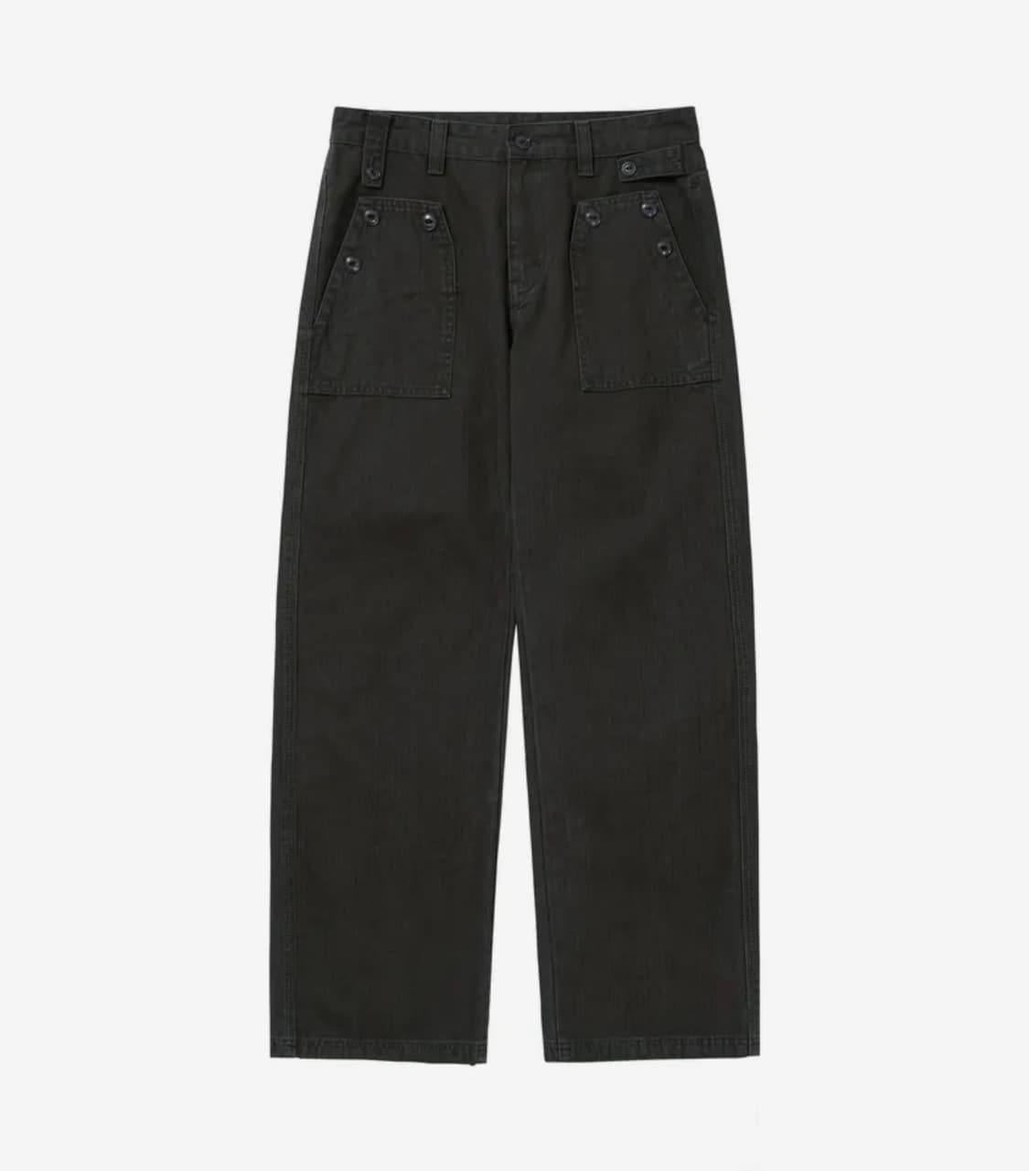 웰빙익스프레스 Button Detail Pants Charcoal 팬츠 상품이미지2