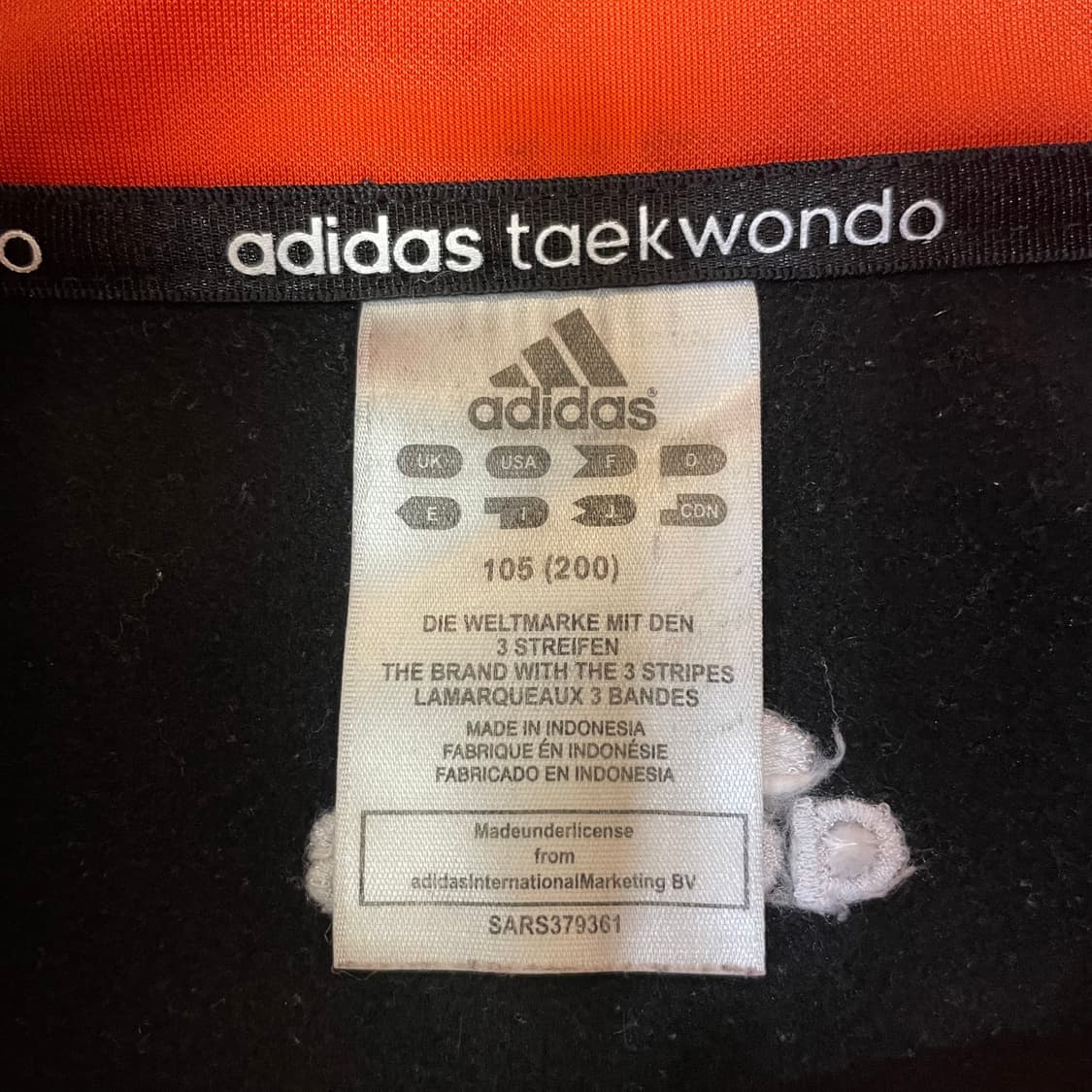 아디다스 블랙 오렌지삼선 안감기모 져지 트랙탑 105 상품이미지4