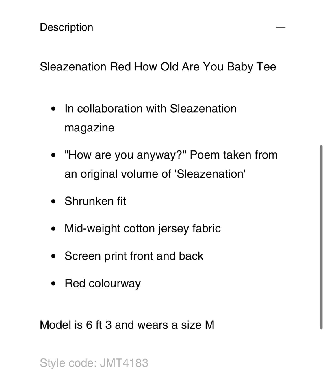 제이디드런던 Red How are you Tee 상품이미지3