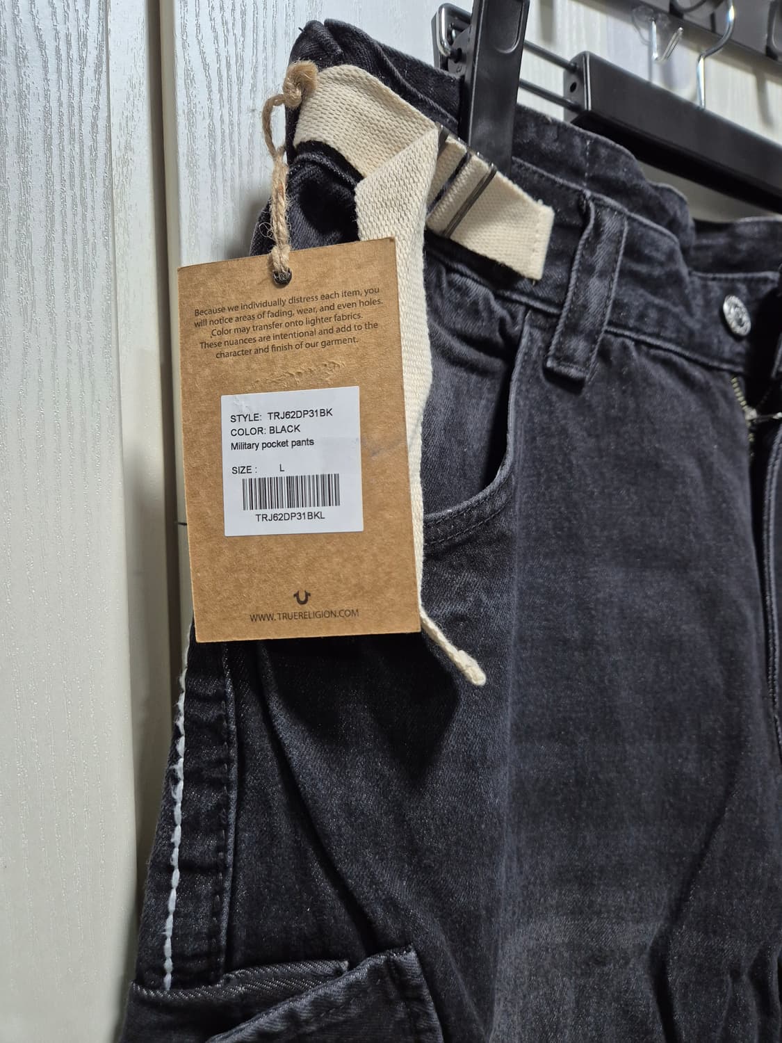 (타임세일)(새상품)트루릴리젼 블랙 워싱 카고 데님 팬츠L 상품이미지5