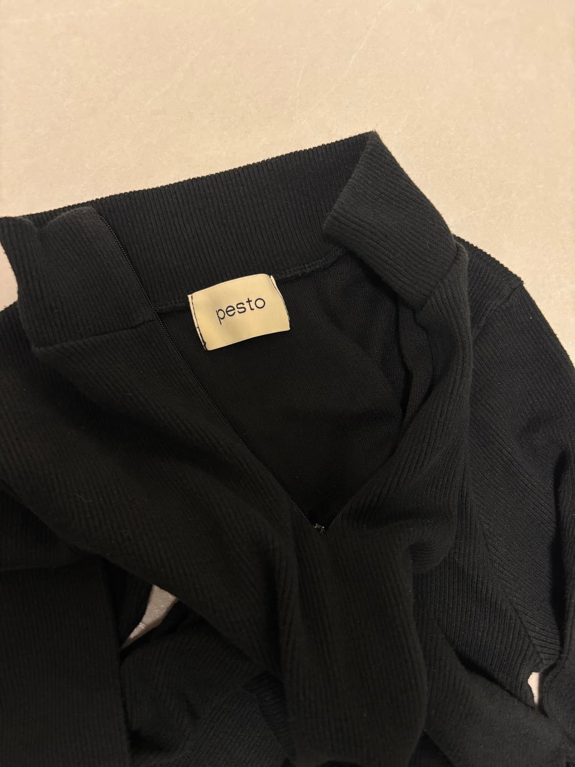 페스토 PESTO 집업 셔링 드레스 블랙 상품이미지5