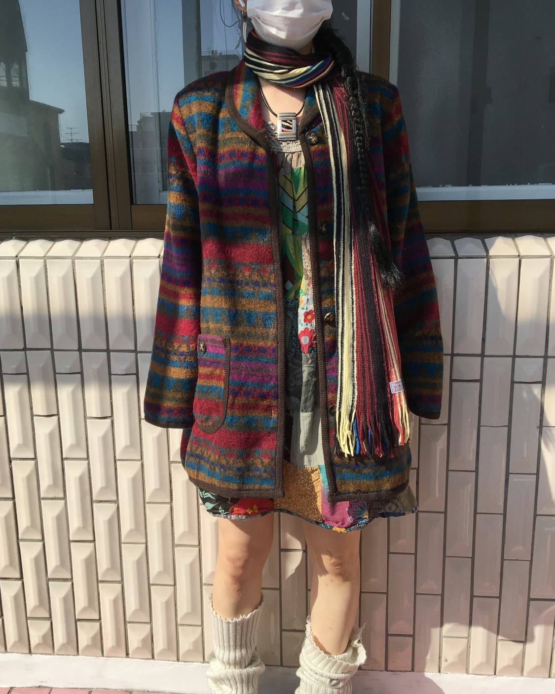  stripe pattern muffler 상품이미지2