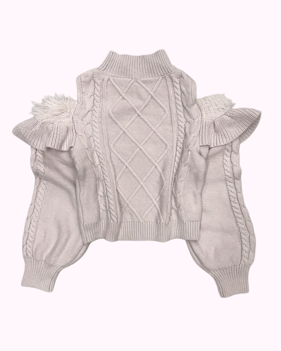 pink fur off-shoulder knit 상품이미지4