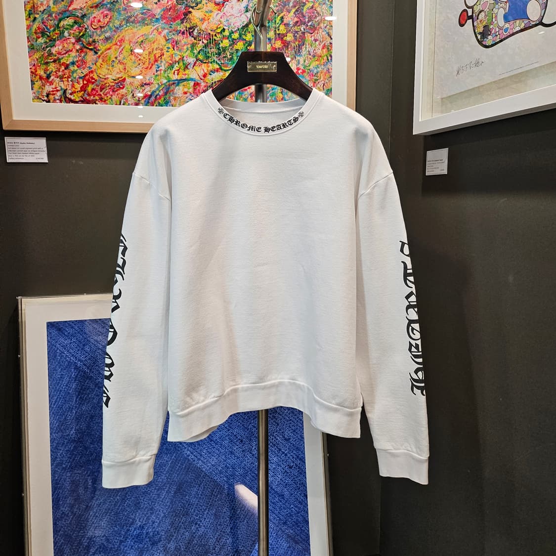 크롬하츠 넥 로고 크루넥 스웨트셔츠화이트 상품이미지1