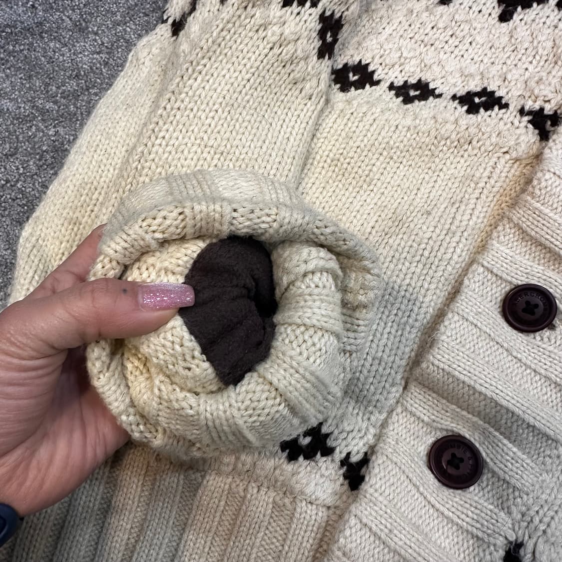 아베크롬비 헤비 울 쉐르파 코위찬 가디건L 상품이미지6