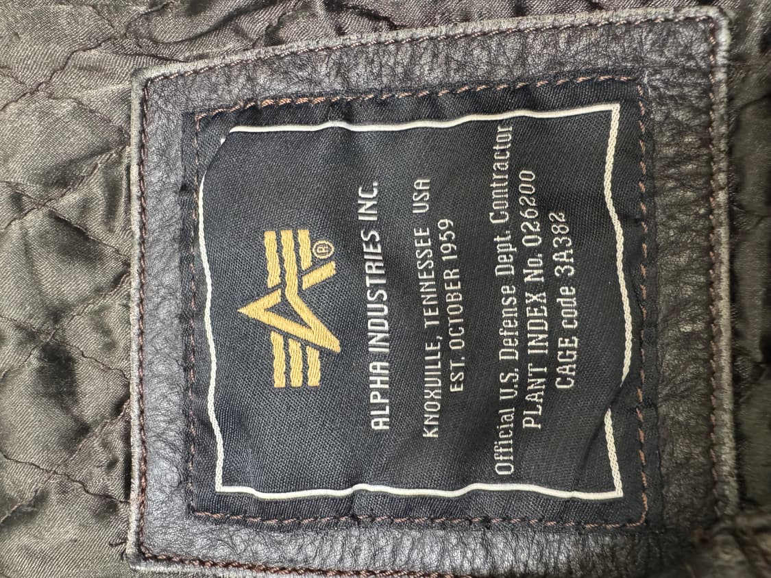 알파 인더스트리 A-2 리얼레더 자켓 (L) 상품이미지4