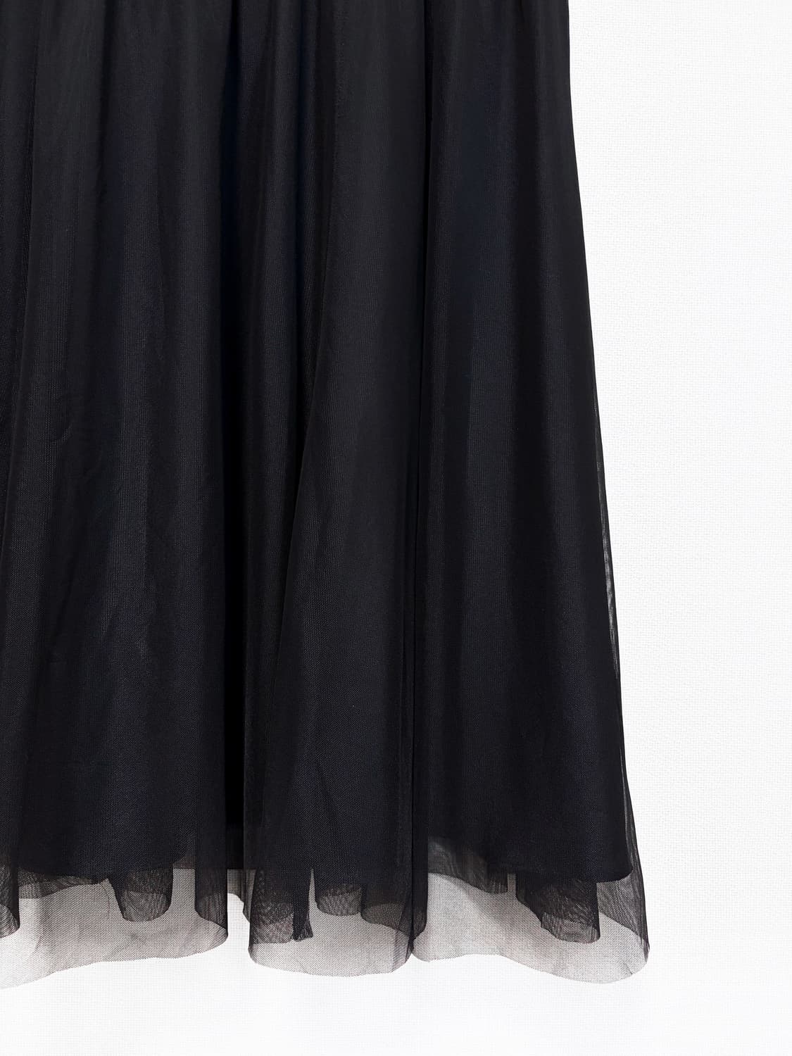 Sleeveless Sheer Layered Dress - Black 상품이미지7