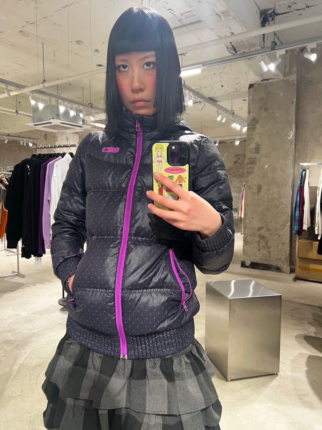 아디다스 퍼플 도트 후디 경량 집업 상품이미지1