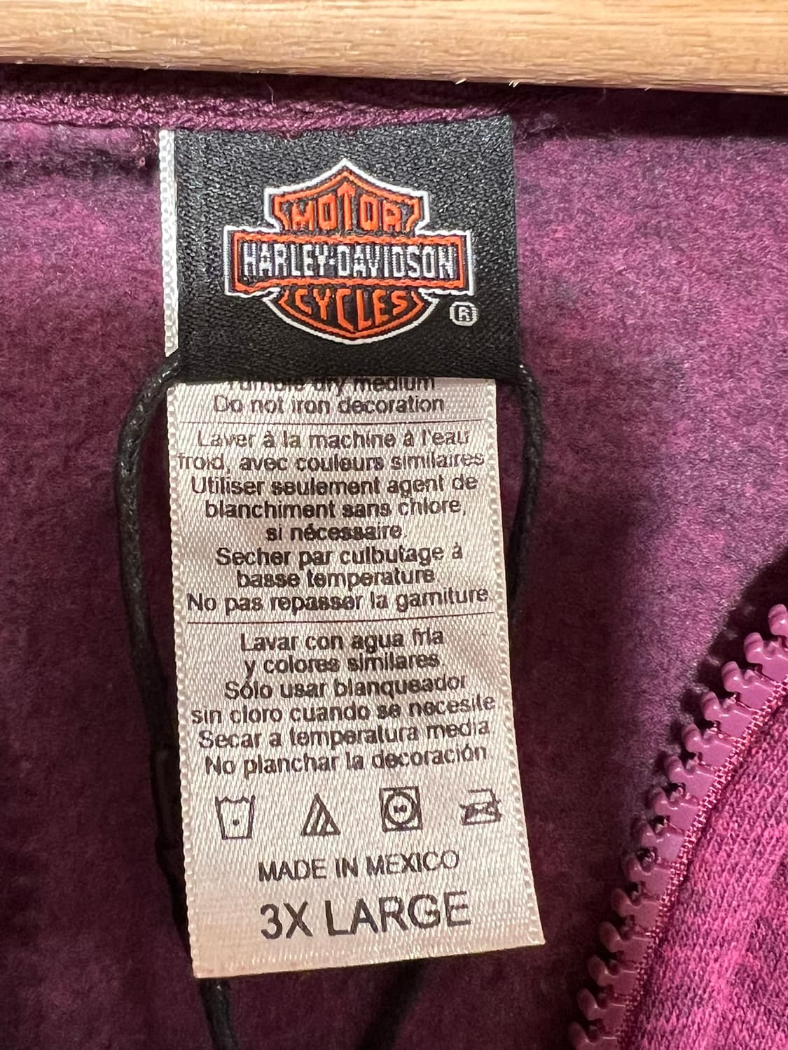 00s [여성3XL] 할리데이비슨 윙 그래픽 Y2K 집업 후드티 상품이미지6