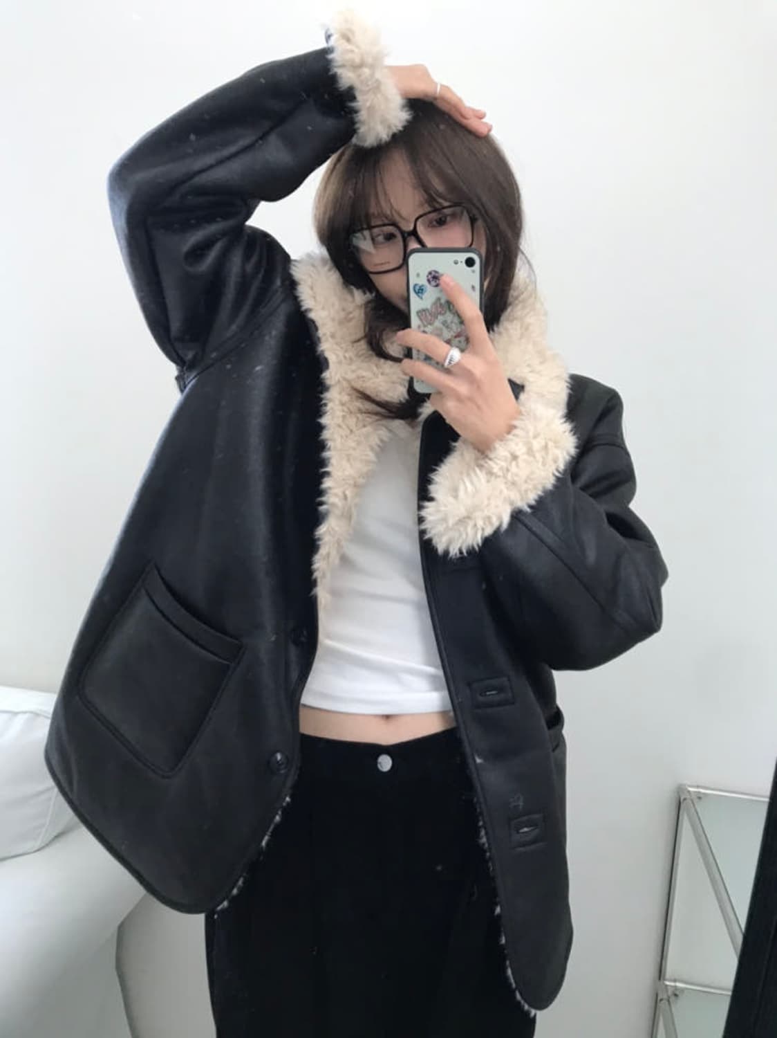 리버시블 퍼자켓 가죽자켓 퍼 무스탕 상품이미지5