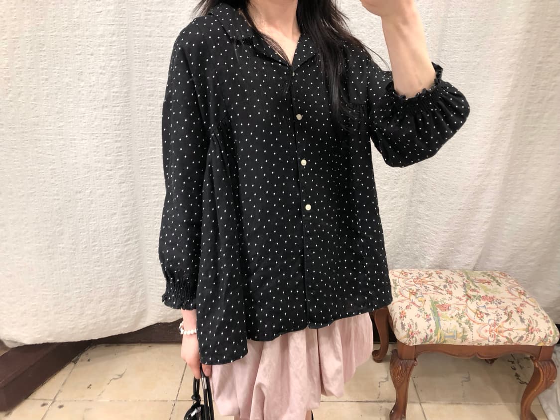 Dot black blouse 상품이미지3