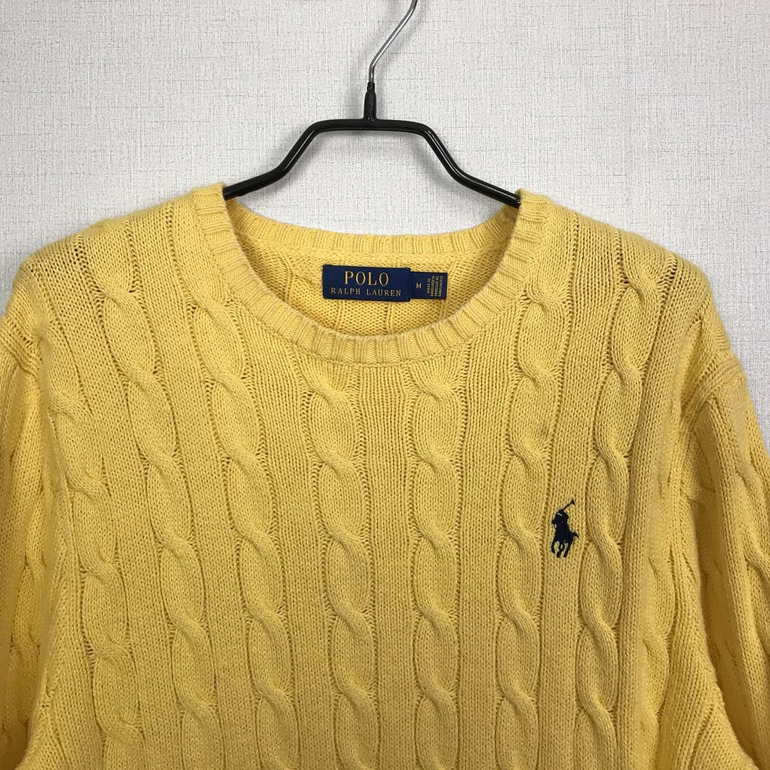 폴로 랄프로렌 꽈베기 니트 옐로우 남성M (95) 상품이미지3