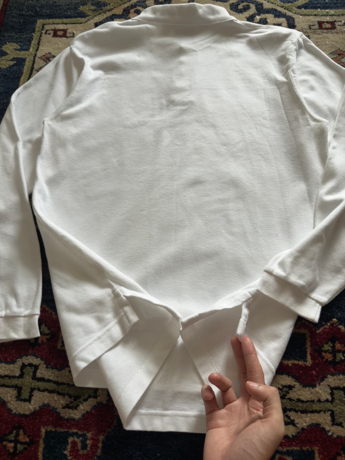 90s 엘엘빈 made in USA 화이트 피케 롱슬리브 상품이미지6