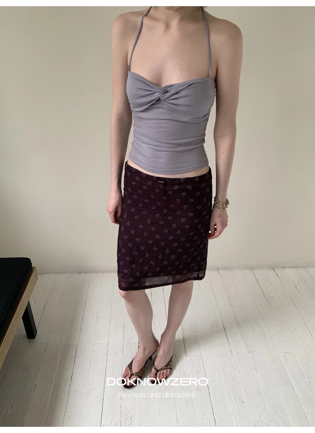 DKZ official 그레이 튜브탑 + 볼레로 가디건  세트 상품이미지3