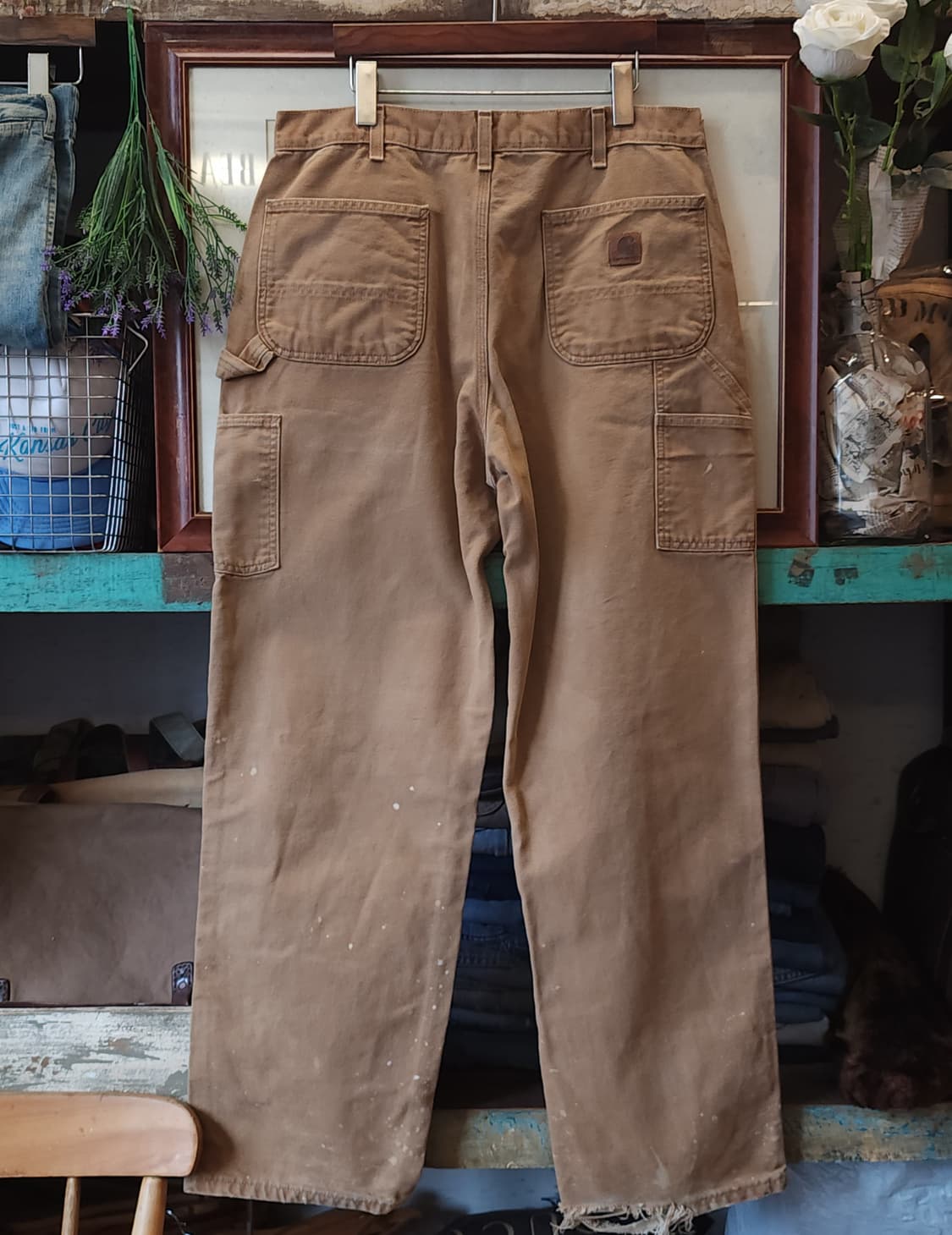 칼하트 싱글니 카펜터 워크팬츠 브라운 덕캔버스 36x34 상품이미지2