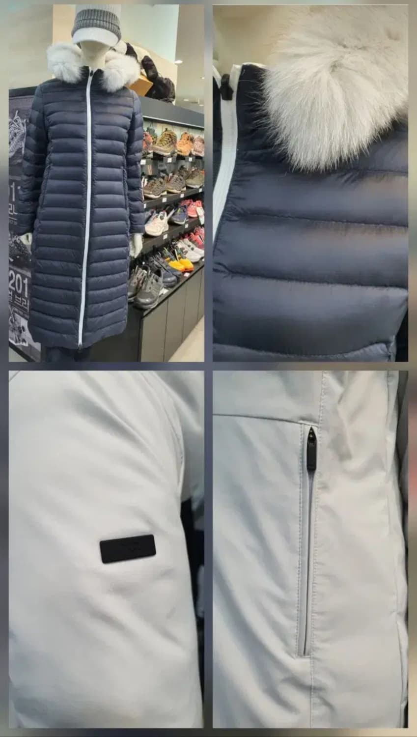 (새제품)K2패딩 여성 구스다운 리버시블 양면 롱다운(초코와인색 90) 상품이미지10