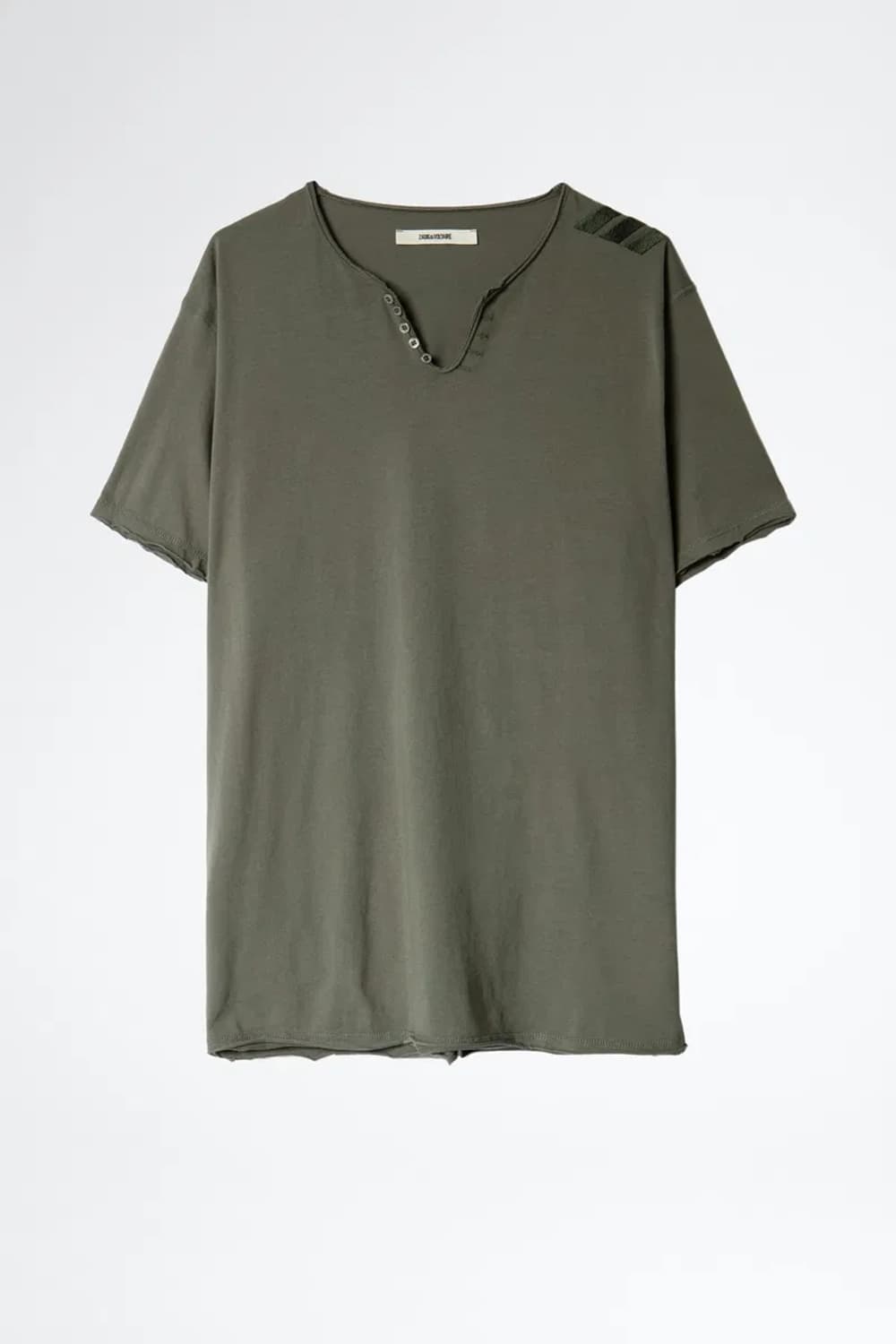 (새상품) 쟈딕앤볼테르 카키 헨리 티셔츠 M사이즈 상품이미지6