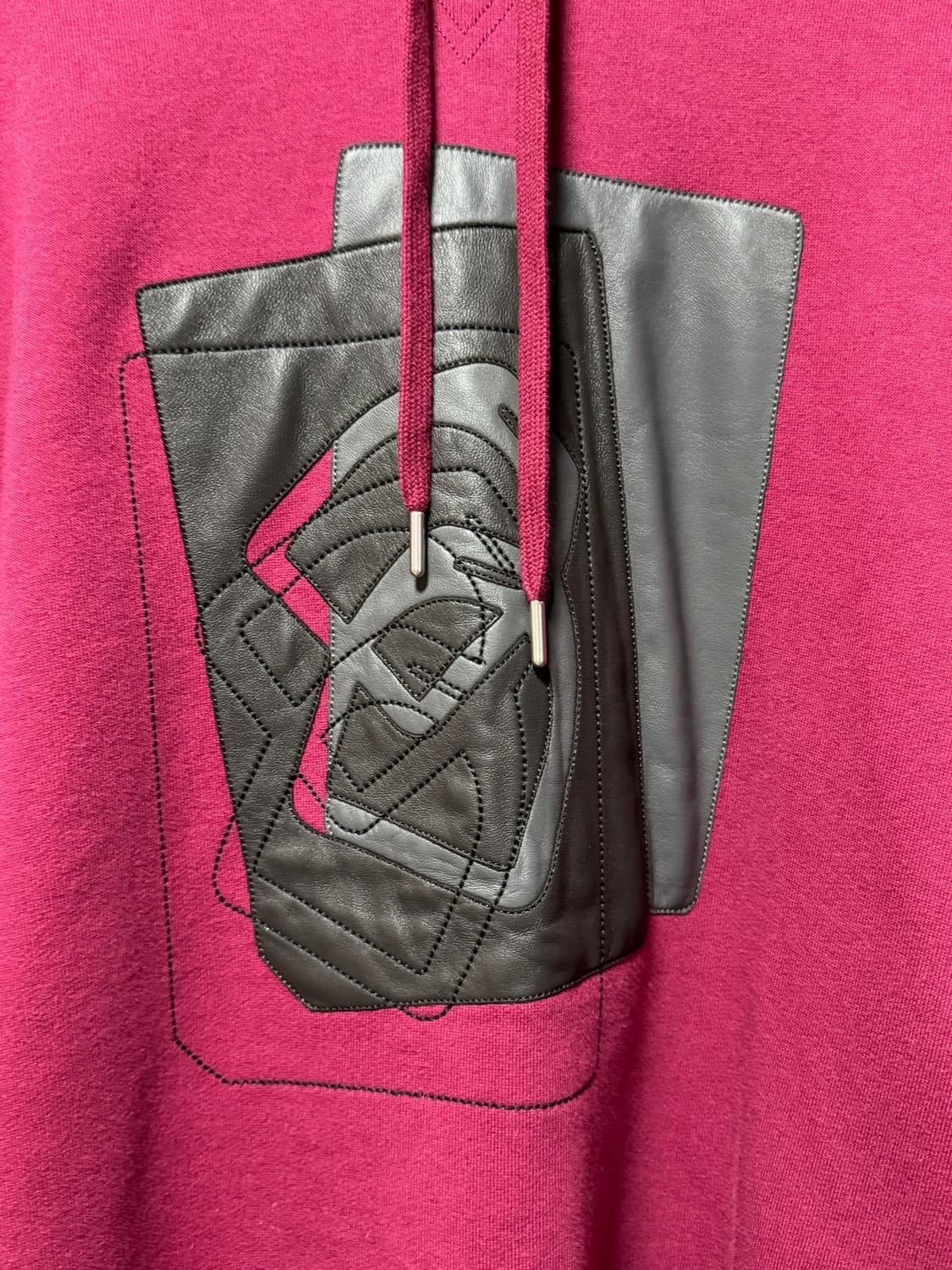에르메스 가죽패티 후드티 자주색 M 상품이미지2
